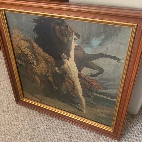 Framed “Automedon with the Horses of Achilles” - Picture 3 of 12